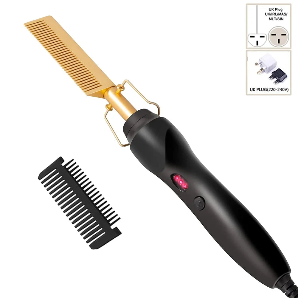 2-in-1 Electric Hot Comb Hair Straightener