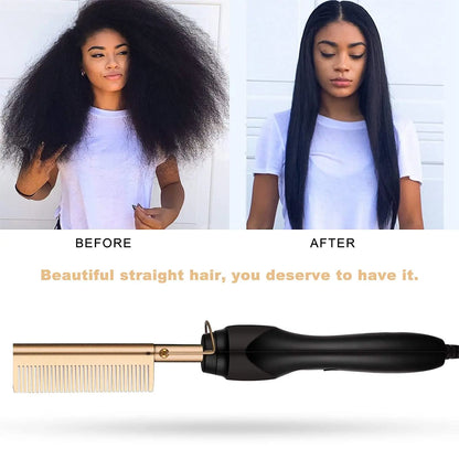 2-in-1 Electric Hot Comb Hair Straightener